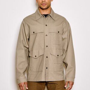 Filson Dry Tin Cloth Cruiser Khaki/Gray Mens Jacket New!